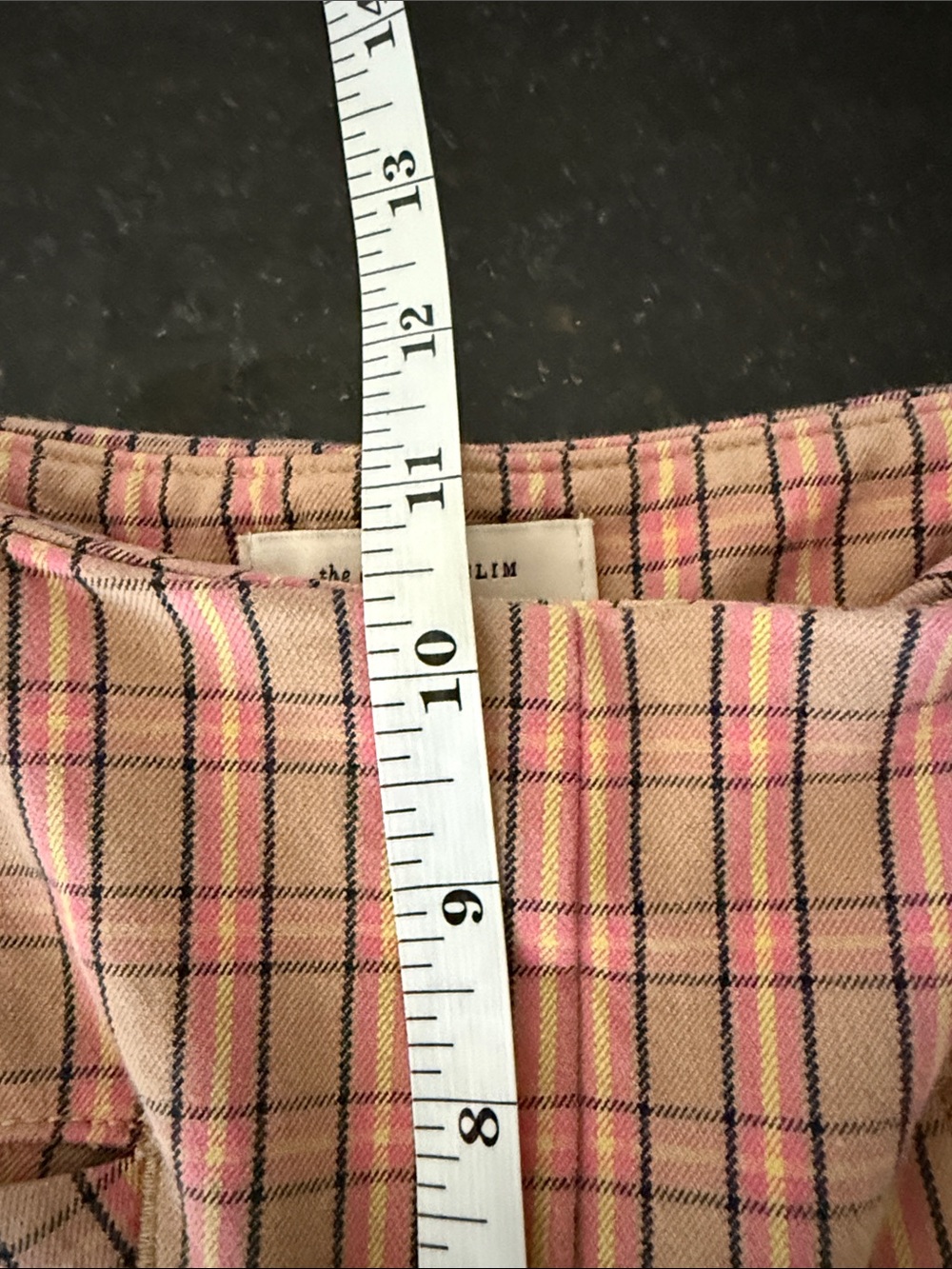 Anthropologie The Essential Pink/Tan Plaid Slim Cropped Pants Size 2 - Picture 8 of 12